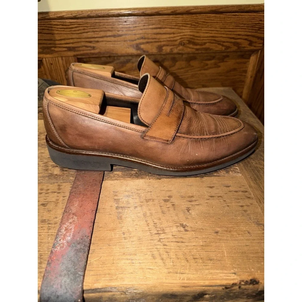 Johnston & Murphy Collection Italy Made Cormac Penny Loafers Size 10.5 Calfskin